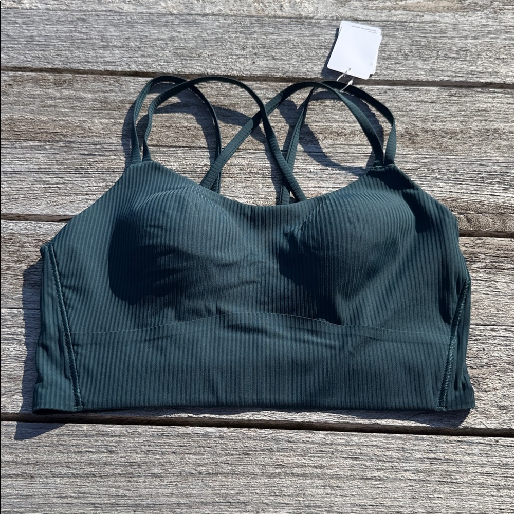 Lululemon Like‎ a Cloud Ribbed Longline Bra size 10 B/C Cup NWT Indochine Blue